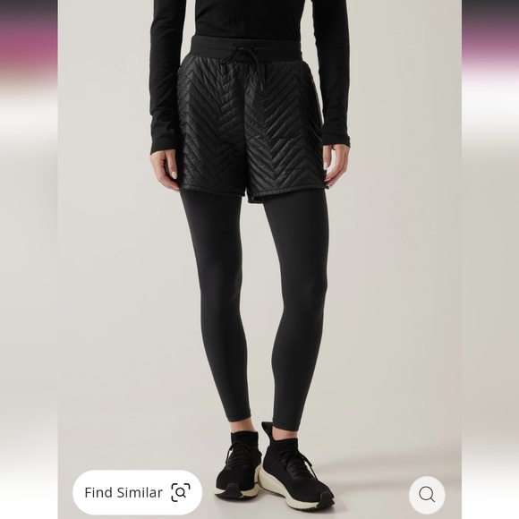 NWT Athleta "Apres Ski" Quilted mini short. Black. Size 14. Plus size. - Picture 1 of 13